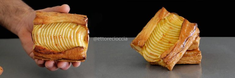 Tarta de Manzana, con Hojaldre casero, y Crema Pastelera de vainilla