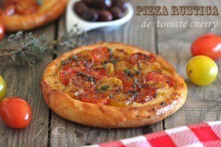 Pizza rústica de tomate cherry